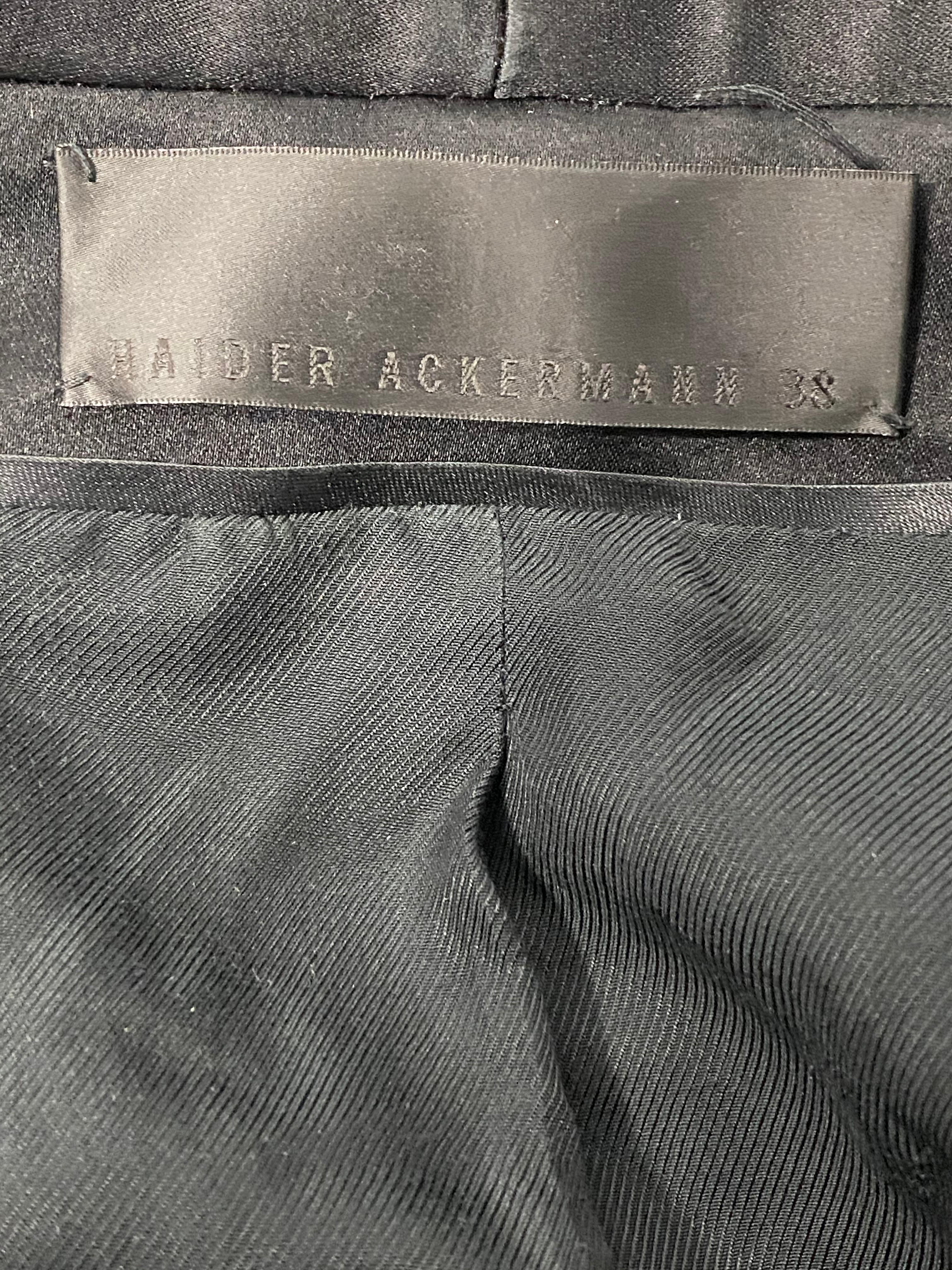 Haider Achermann Black Silk Tuxedo Blazer and Wool Pants Suit Set  For Sale 4