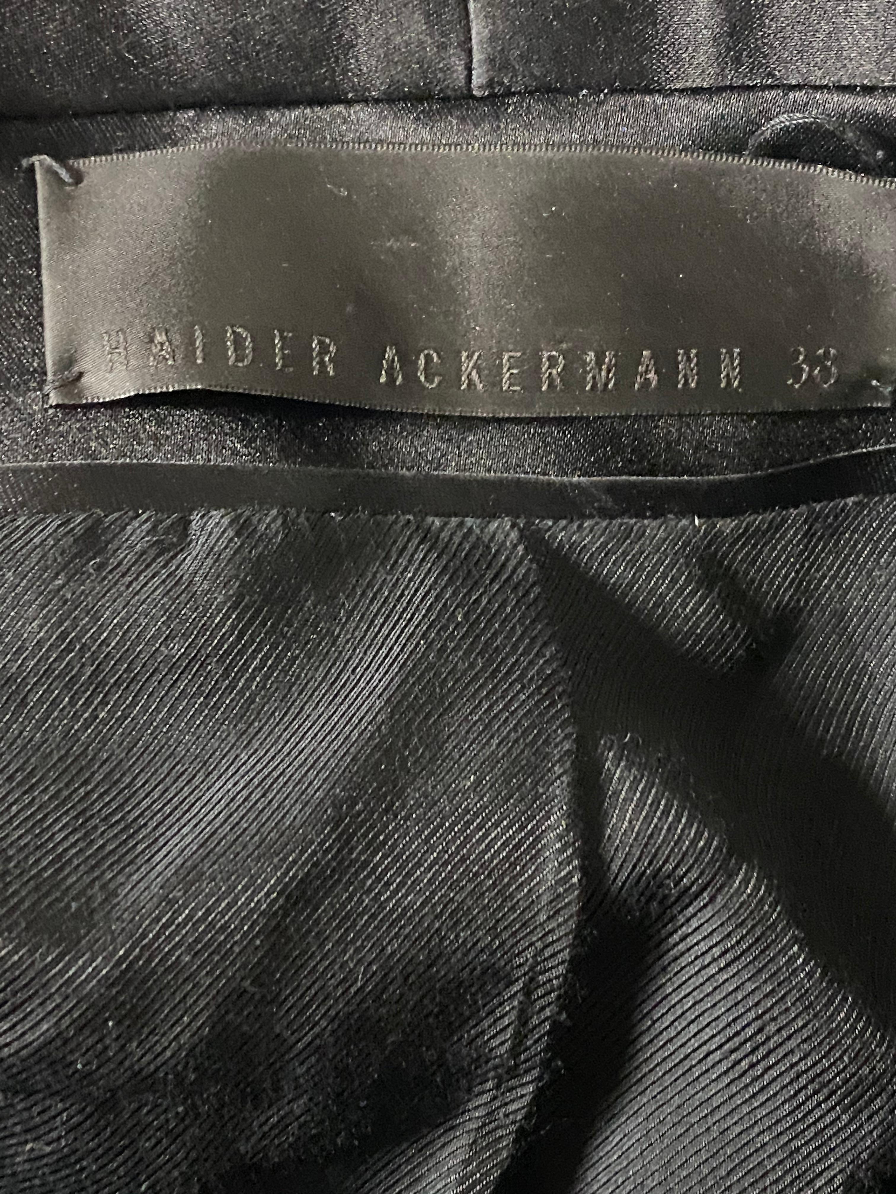 Haider Achermann Black Silk Tuxedo Blazer and Wool Pants Suit Set  For Sale 12