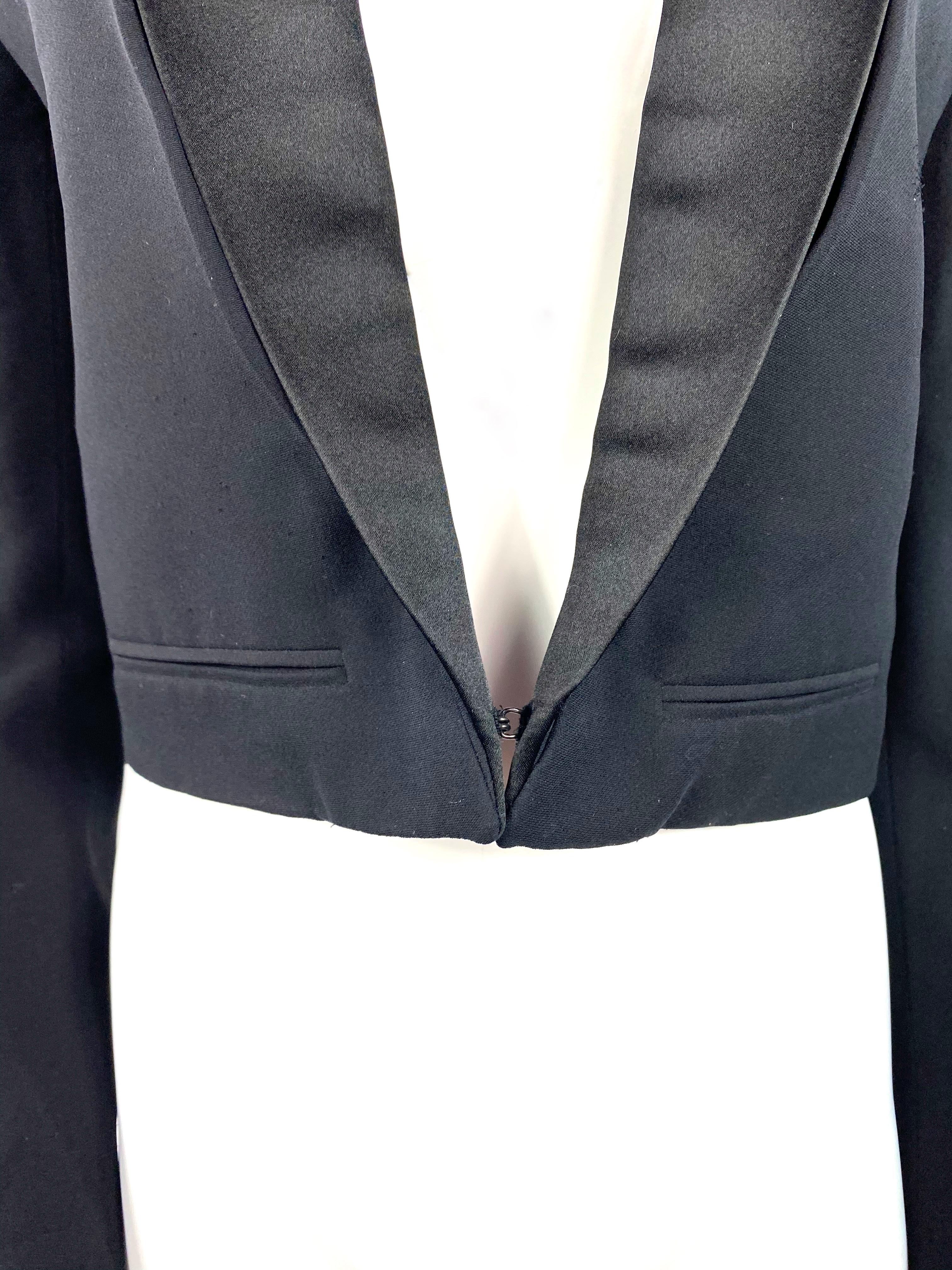 Women's or Men's Haider Achermann Black Silk Tuxedo Blazer and Wool Pants Suit Set  For Sale