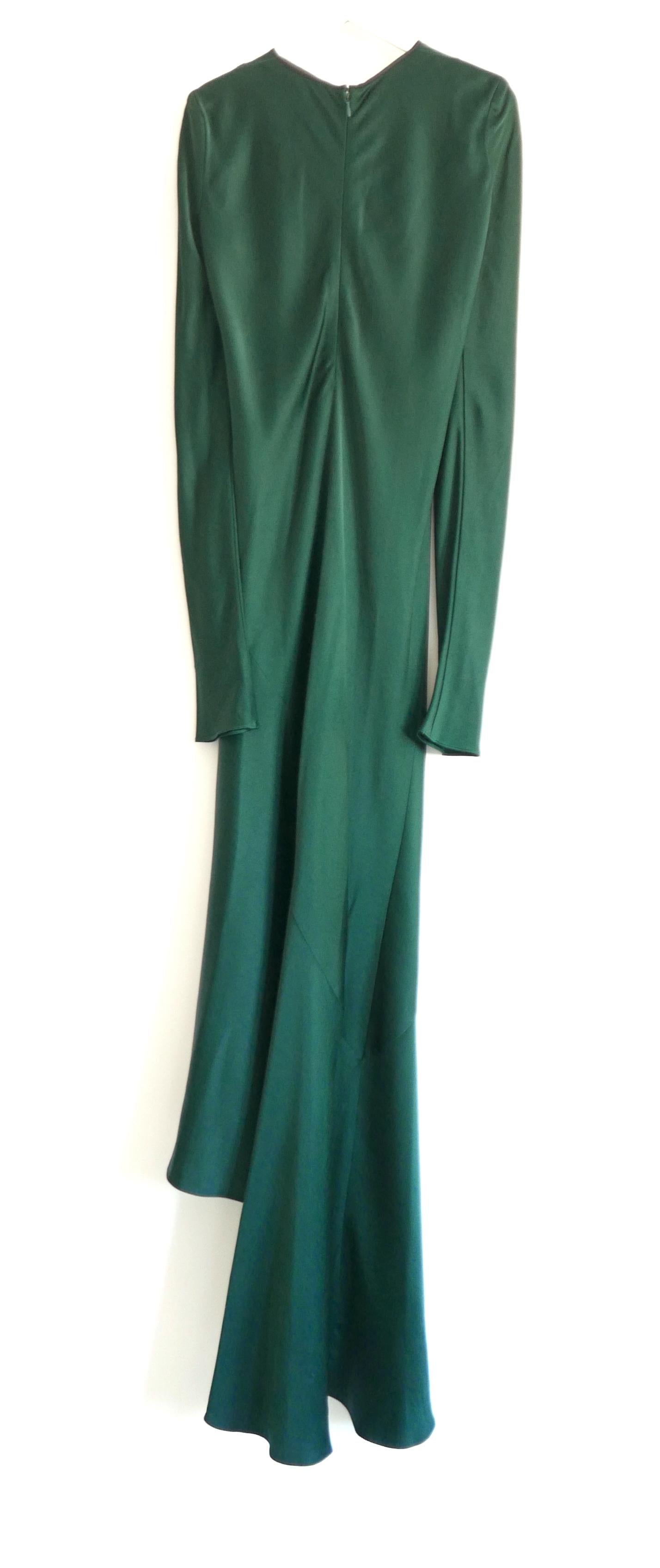 Haider Ackerman Vestido de satén verde en Nuevo estado para la venta en London, GB