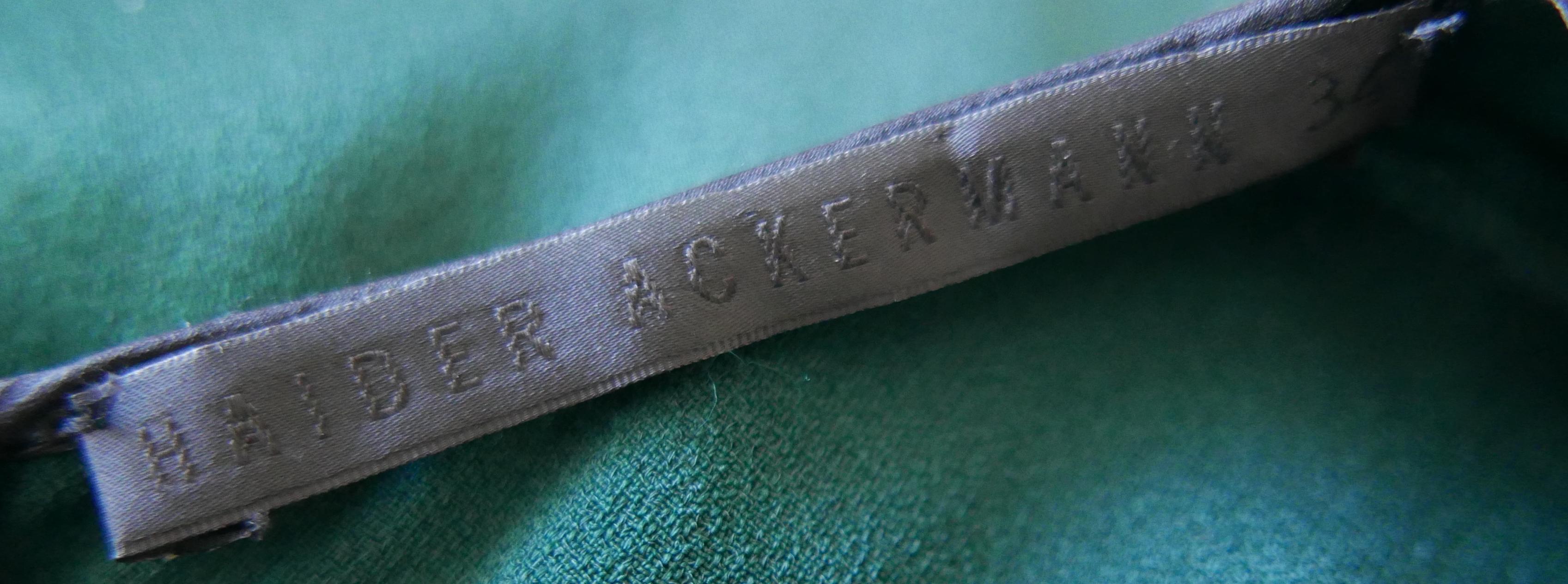 Haider Ackerman Vestido de satén verde en venta 1