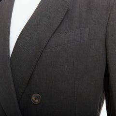 HAIDER ACKERMANN Veste blazer à double boutonnage gris 100 % lin S