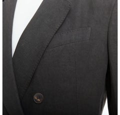 HAIDER ACKERMANN 100% linen grey double breasted blazer jacket S