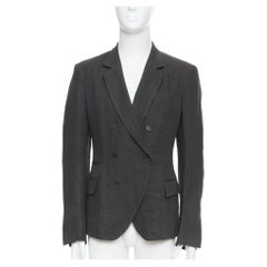 HAIDER ACKERMANN Veste blazer à double boutonnage gris 100 % lin S