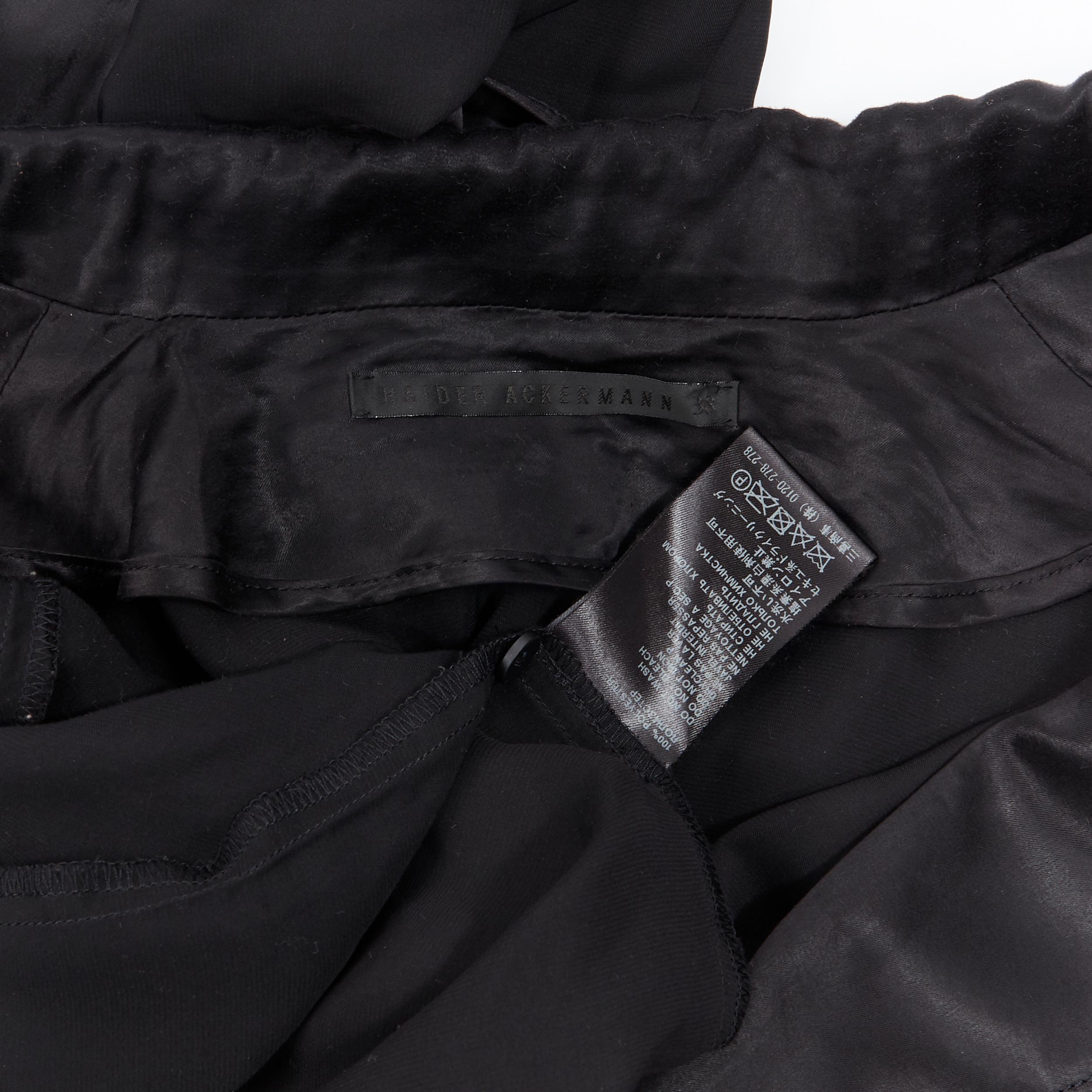HAIDER ACKERMANN 100% polyester black wide drape sleeve button kimono shirt FR38 2