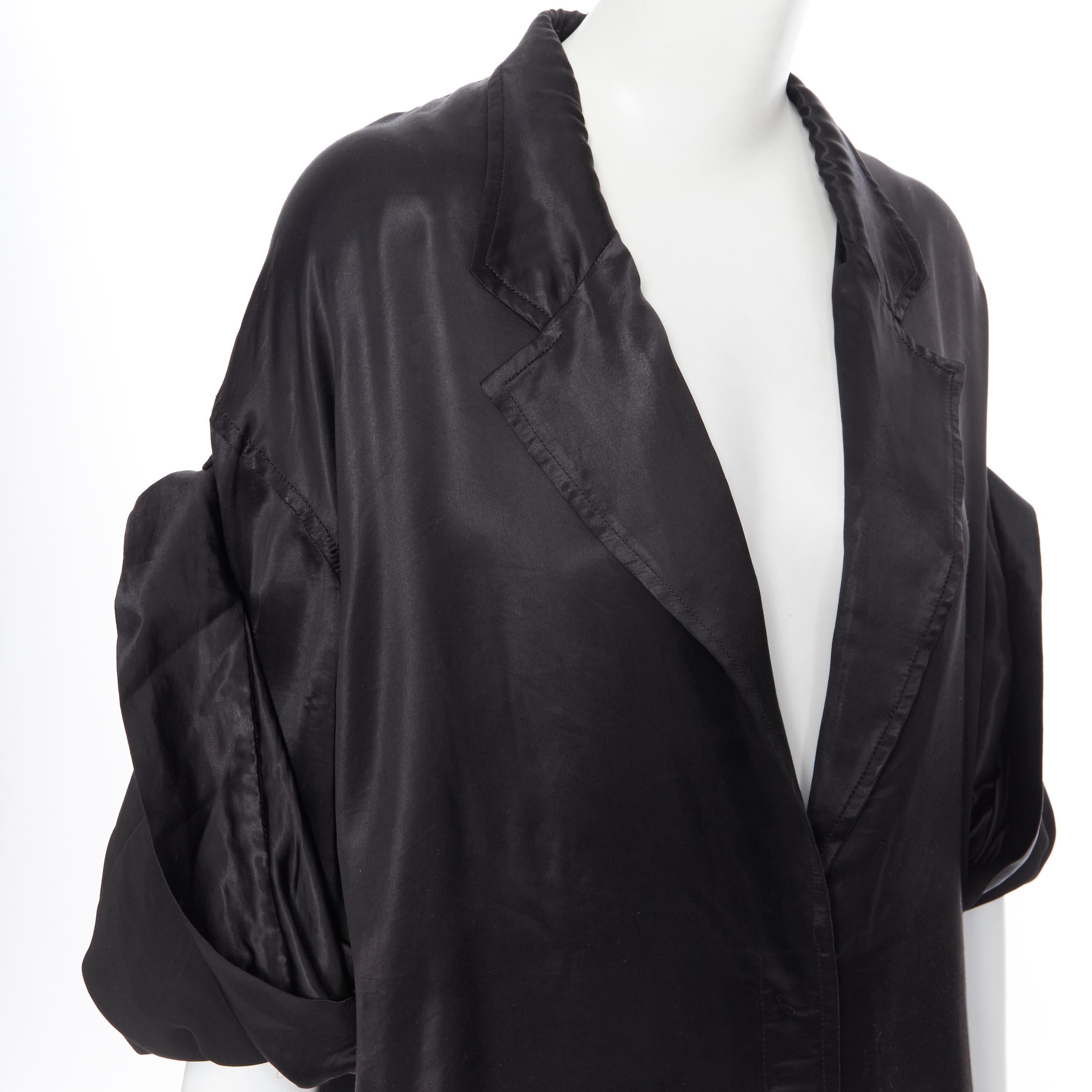 HAIDER ACKERMANN Camisa kimono 100% poliéster negra con mangas anchas y botones FR38 2