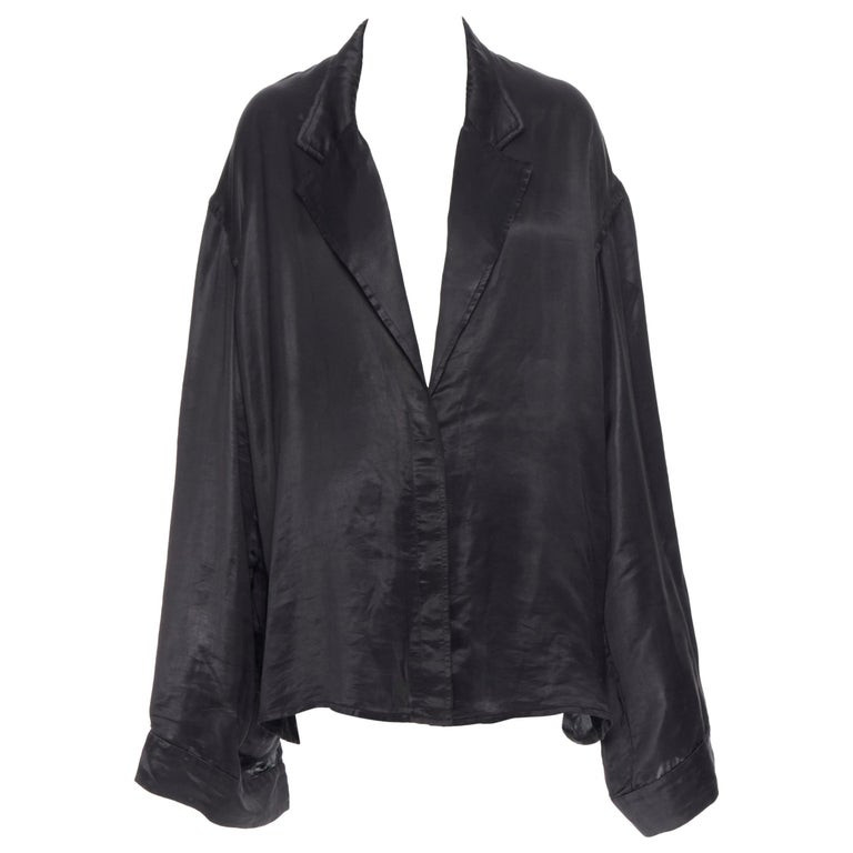 HAIDER ACKERMANN 100% polyester black wide drape sleeve button kimono shirt  FR38 at 1stDibs | haider ackermann kimono shirt, haider ackermann kimono
