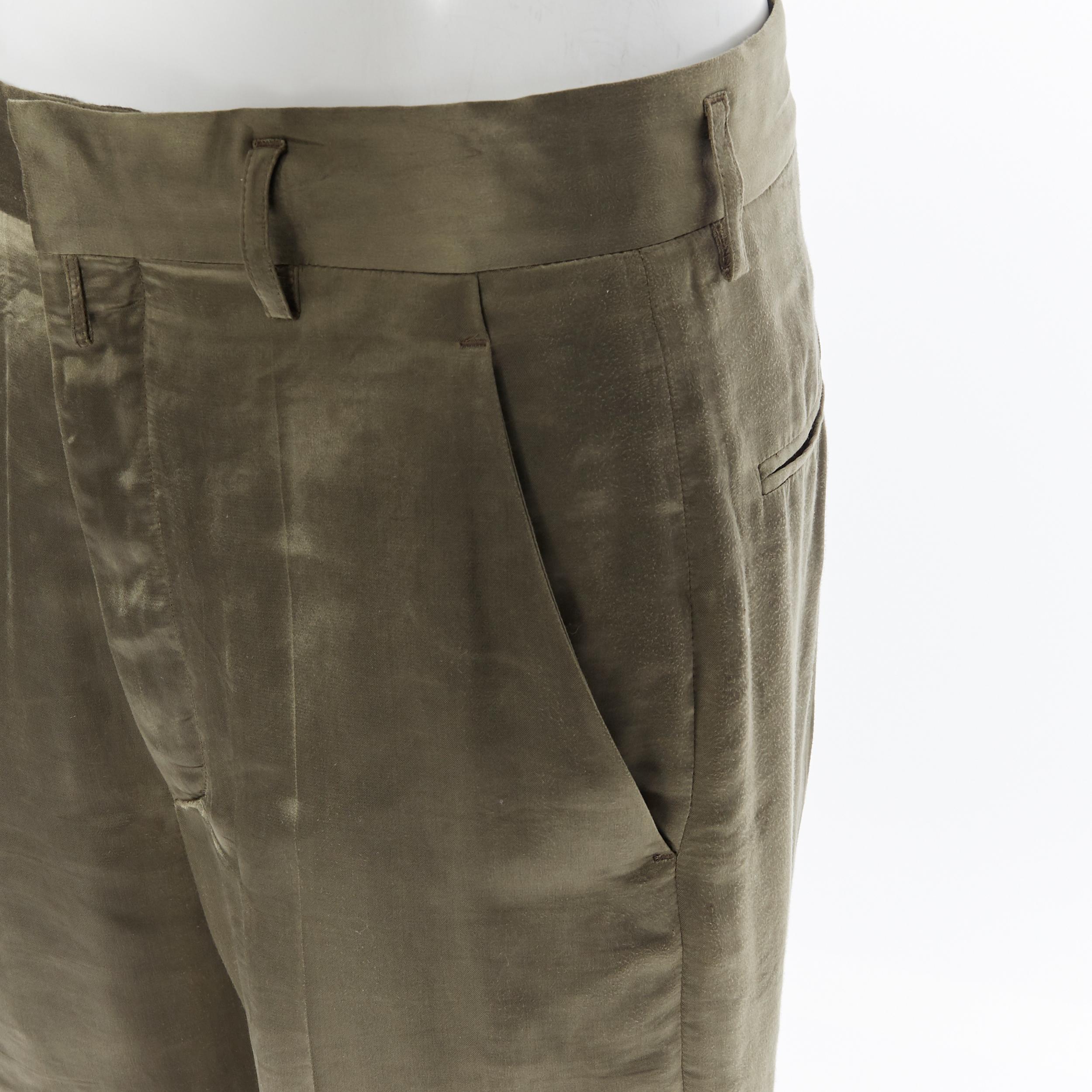 HAIDER ACKERMANN 100% polyester green dropped crotch cropped pants  FR36
Brand: Haider Ackermann
Designer: Haider Ackermann
Model Name / Style: Dropped crotch pants
Material: Polyester
Color: Green
Pattern: Solid
Closure: Zip
Extra Detail:
Made in: