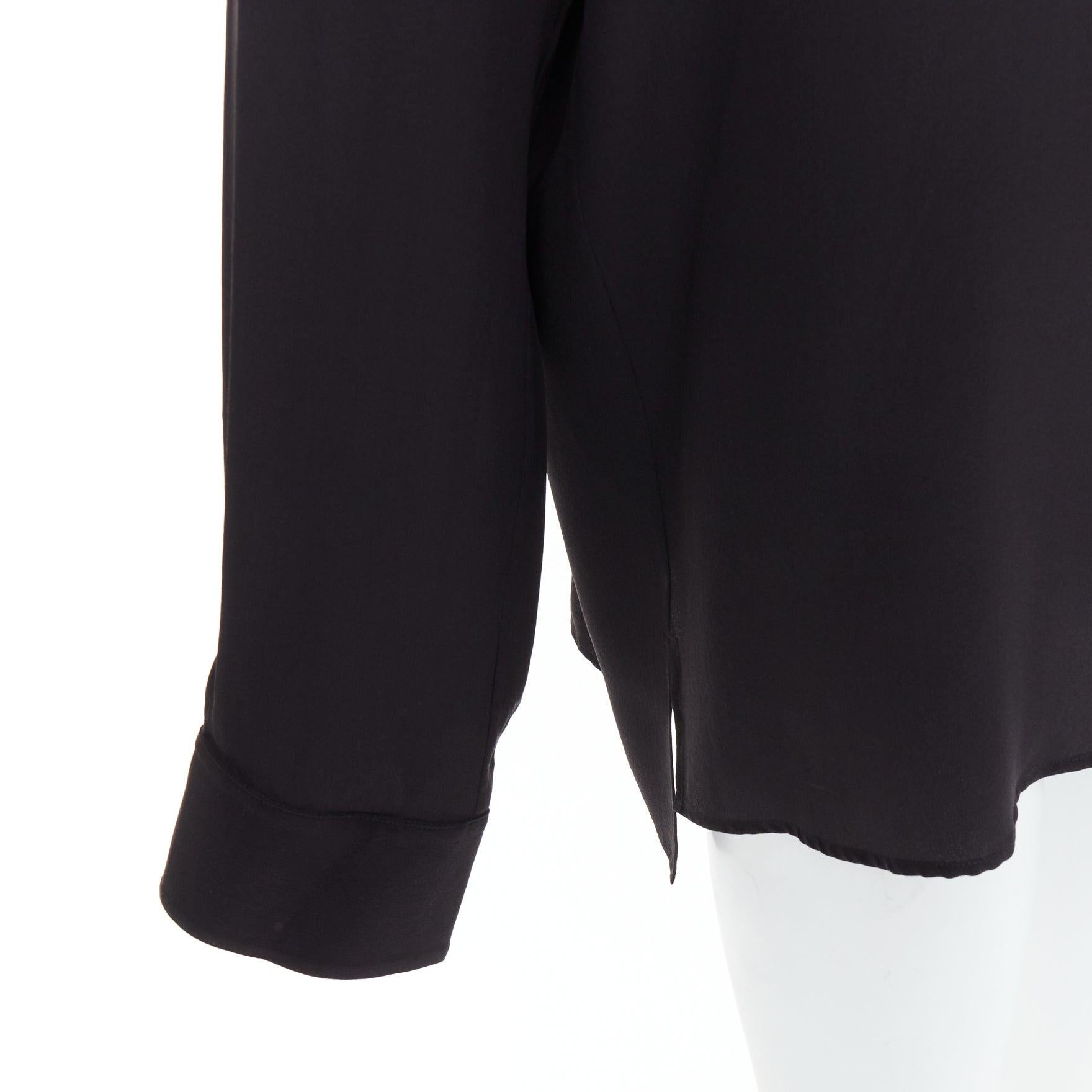 HAIDER ACKERMANN 100% silk black drop shoulder oversized shirt FR38 M For Sale 2