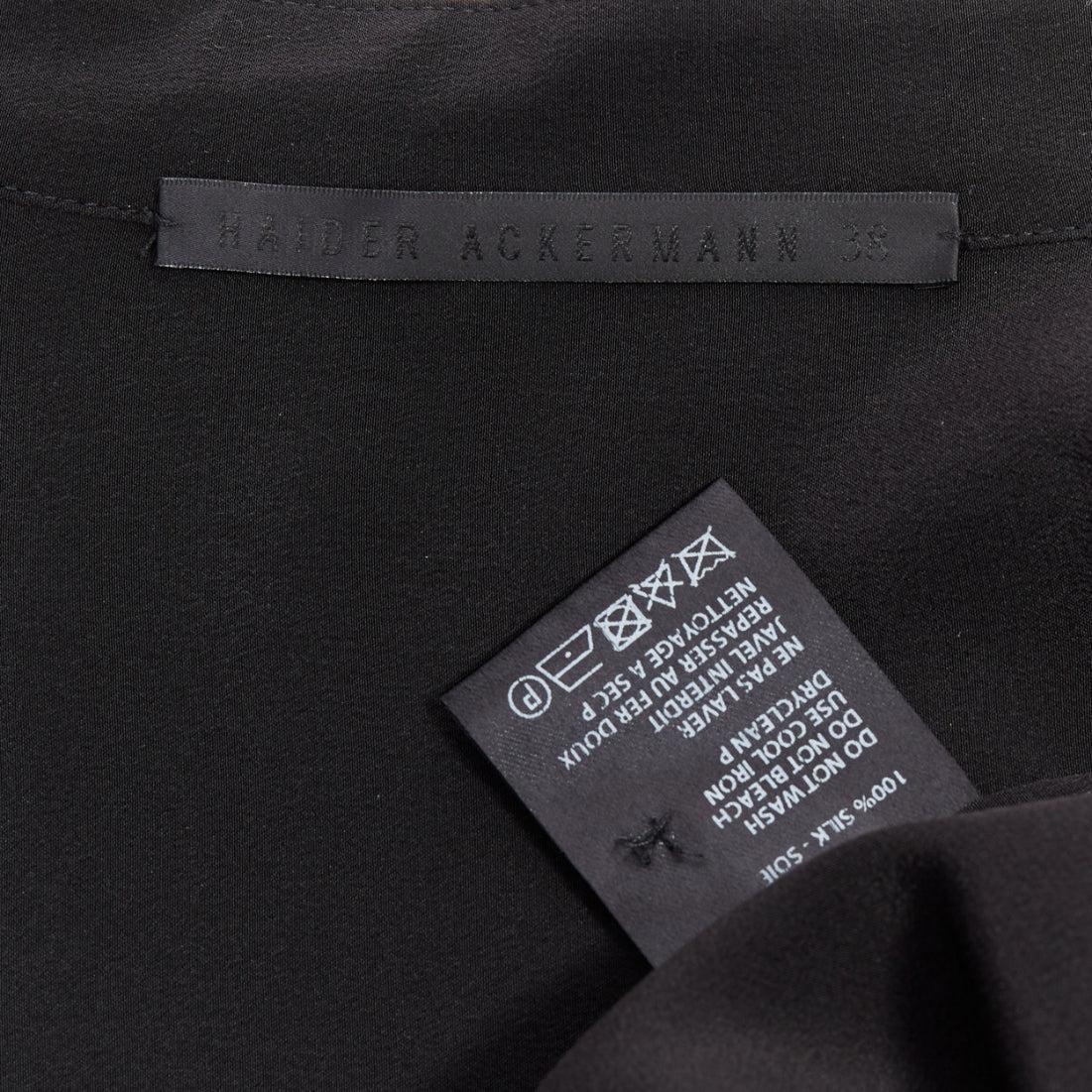 HAIDER ACKERMANN 100% silk black drop shoulder oversized shirt FR38 M For Sale 3
