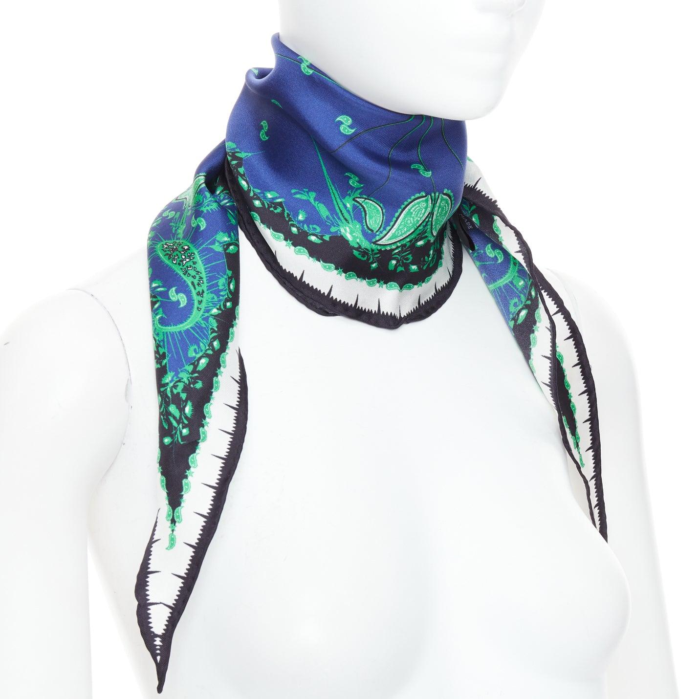 Purple HAIDER ACKERMANN 2017 Runway blue green paisley print triangle scarf For Sale