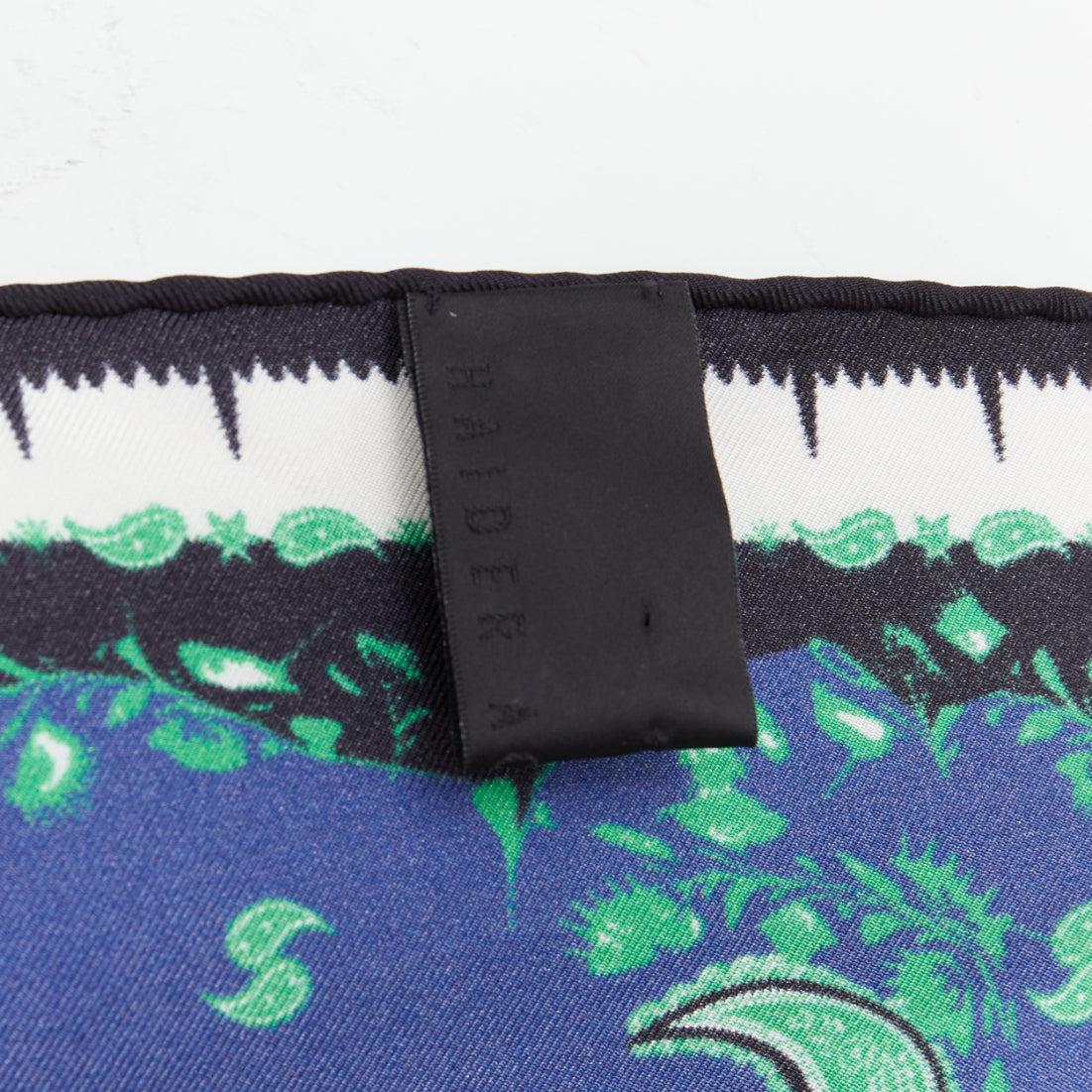 HAIDER ACKERMANN 2017 Runway blue green paisley print triangle scarf For Sale 3