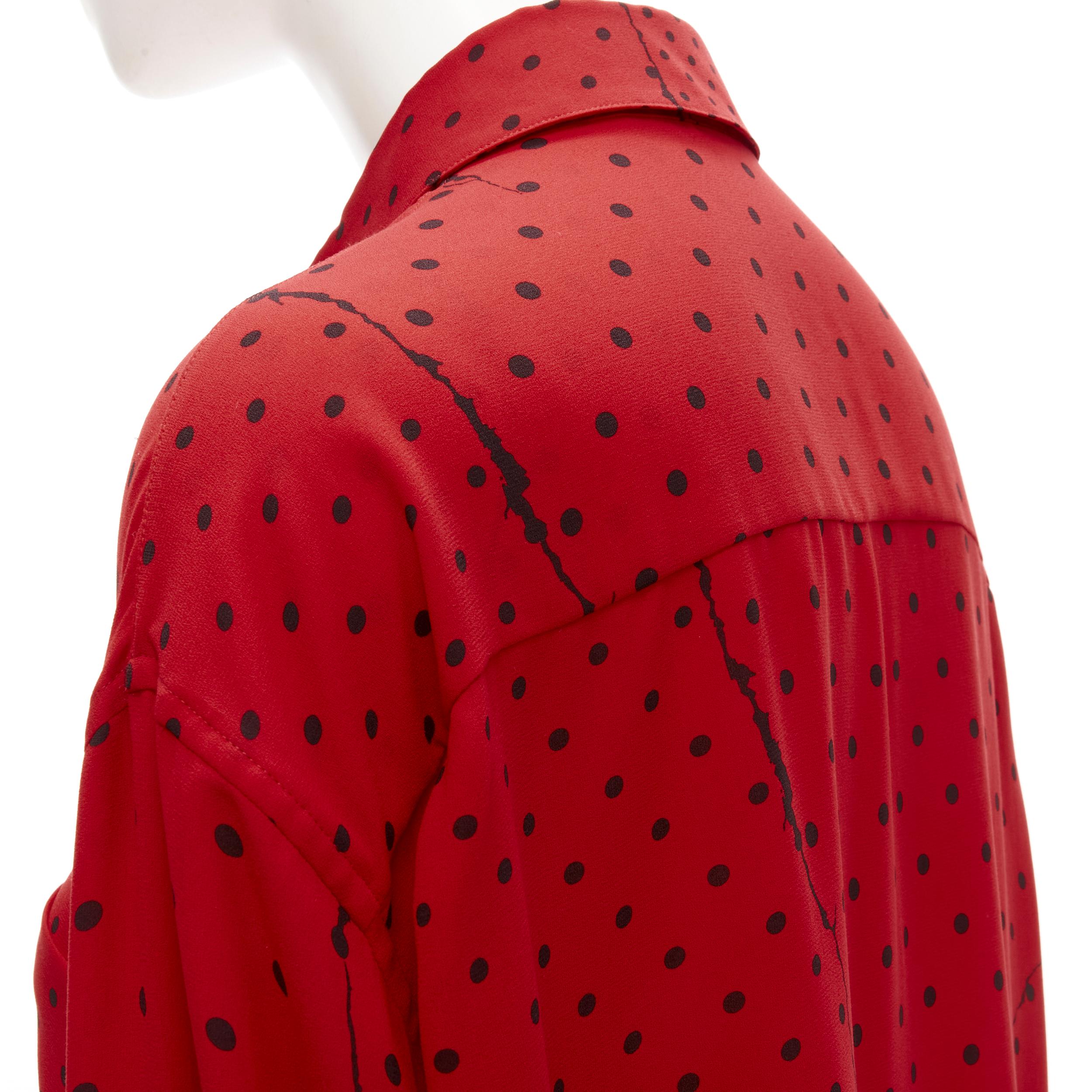 HAIDEr ACKERMANN 2018 red black polka dot print relaxed oversized shirt FR40 M For Sale 1