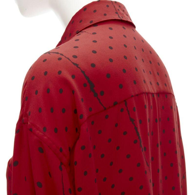 HAIDEr ACKERMANN 2018 red black polka dot print relaxed oversized shirt FR40 M For Sale 2