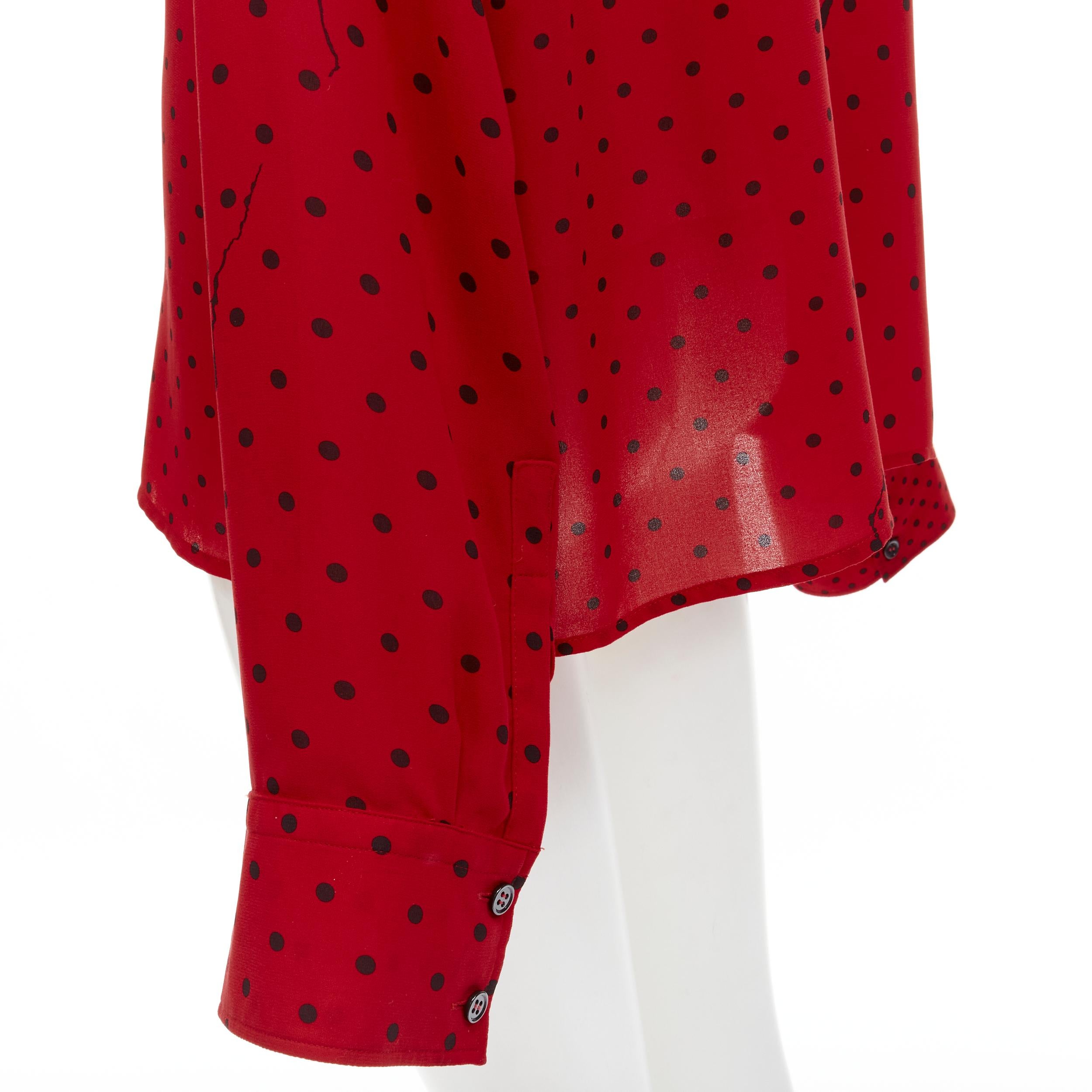 HAIDEr ACKERMANN 2018 red black polka dot print relaxed oversized shirt FR40 M For Sale 2