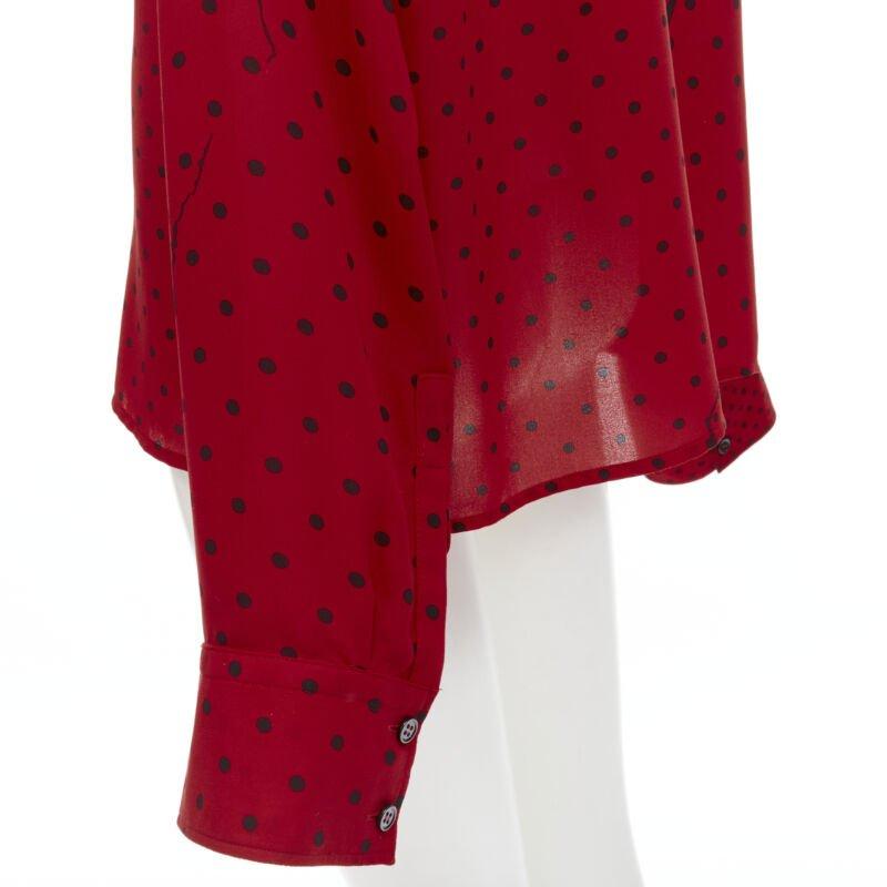 HAIDEr ACKERMANN 2018 red black polka dot print relaxed oversized shirt FR40 M For Sale 3