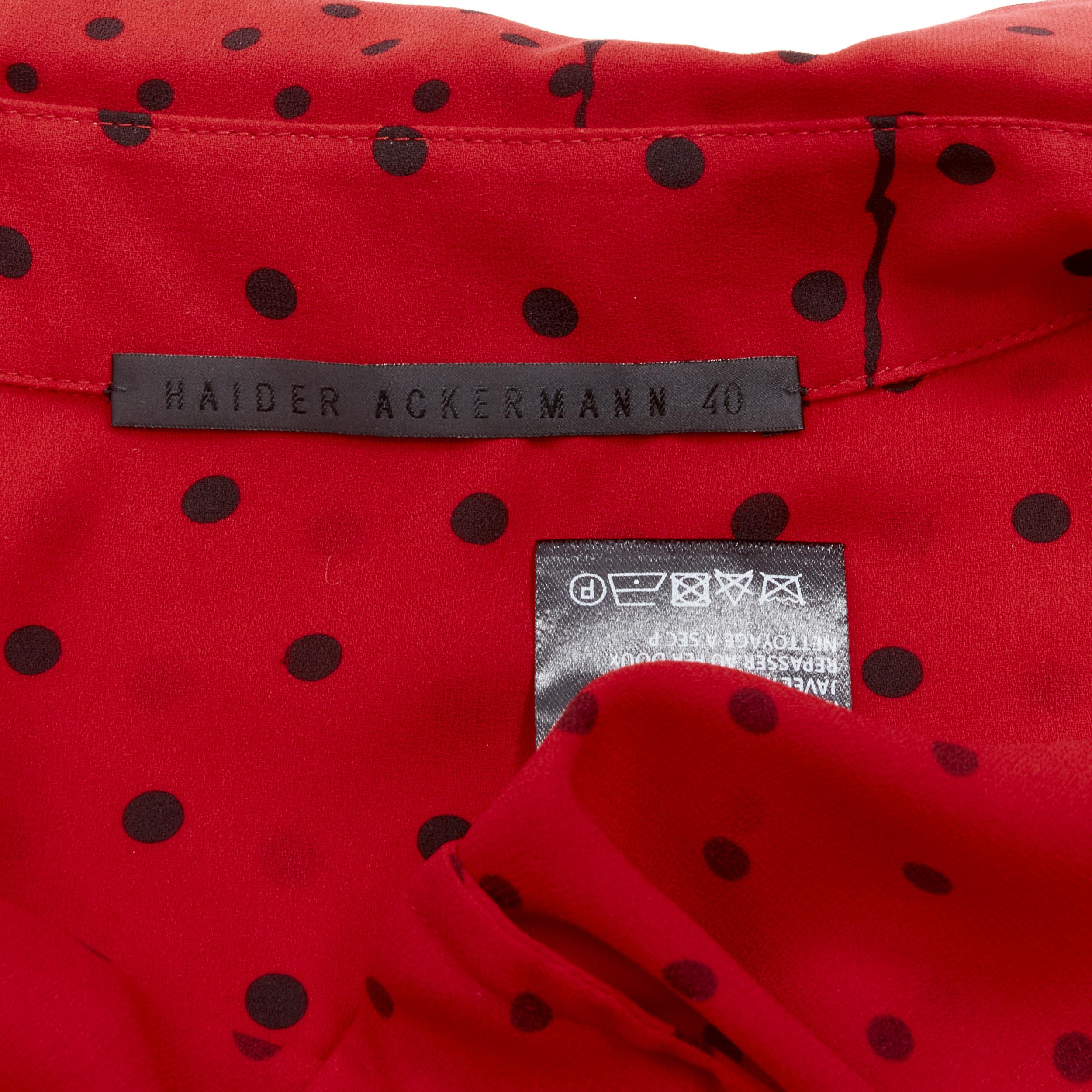 HAIDEr ACKERMANN 2018 red black polka dot print relaxed oversized shirt FR40 M For Sale 3