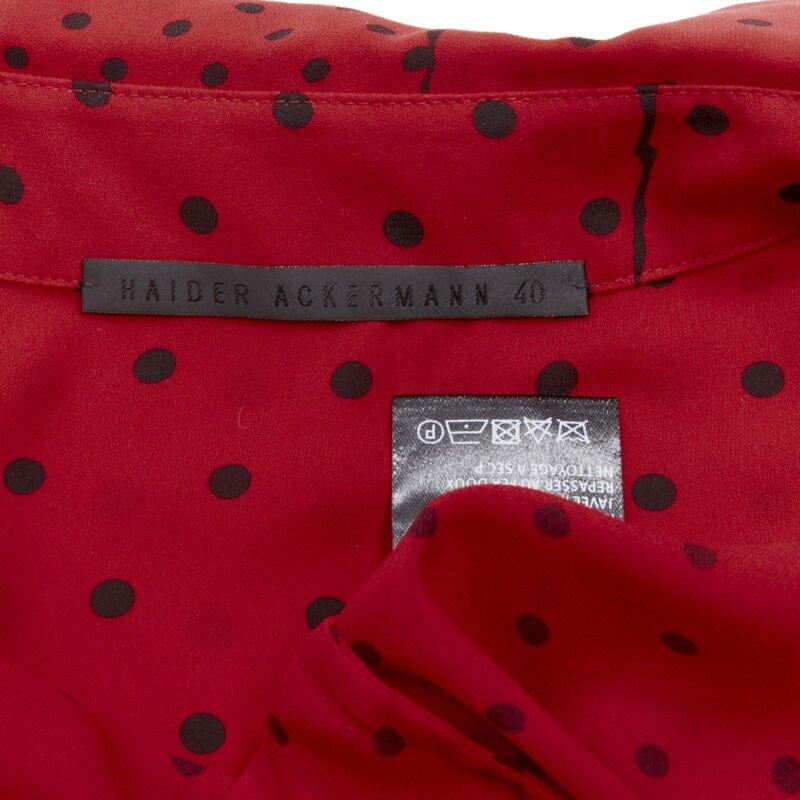 HAIDEr ACKERMANN 2018 red black polka dot print relaxed oversized shirt FR40 M For Sale 4