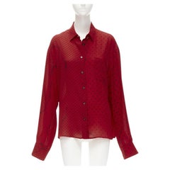 Haider Ackermann 2018 rosso nero stampa pois rilassata camicia oversize FR40 M