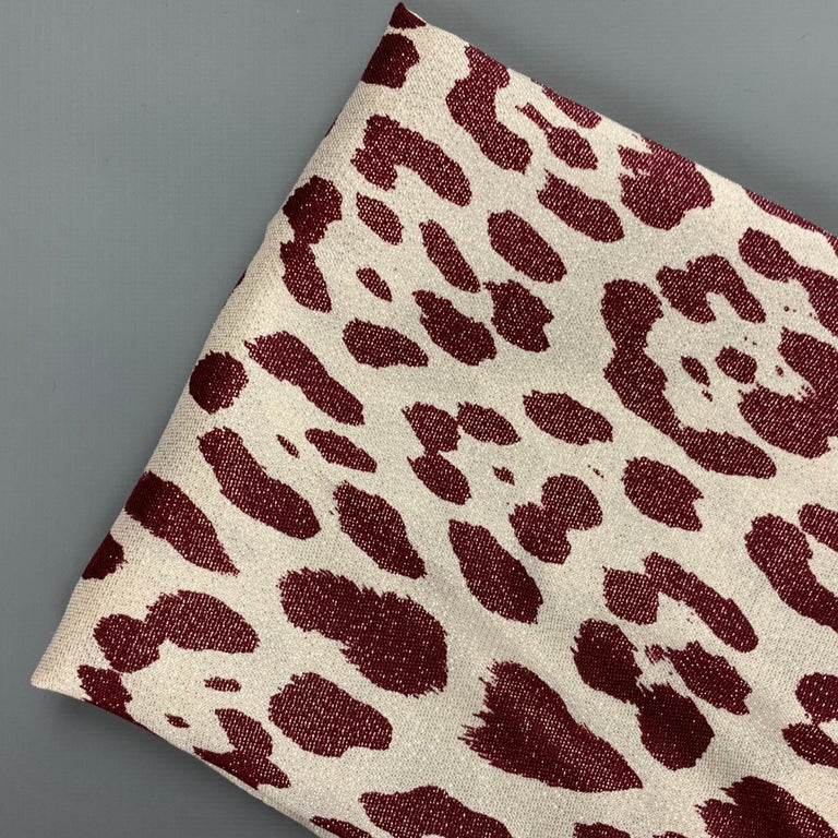 HAIDER ACKERMANN Beige Burgundy Metallic Animal Print Scarf For Sale at ...