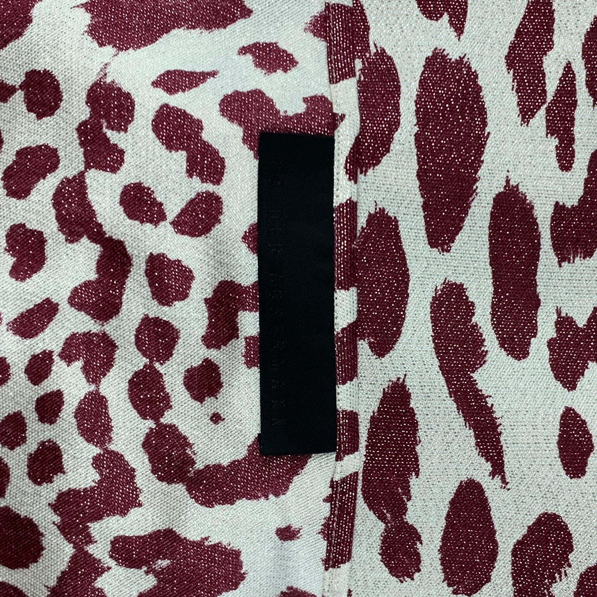 HAIDER ACKERMANN Beige Burgundy Metallic Animal Print Scarf In Good Condition For Sale In San Francisco, CA