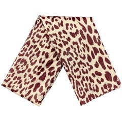 HAIDER ACKERMANN Beige Burgundy Metallic Animal Print Scarf