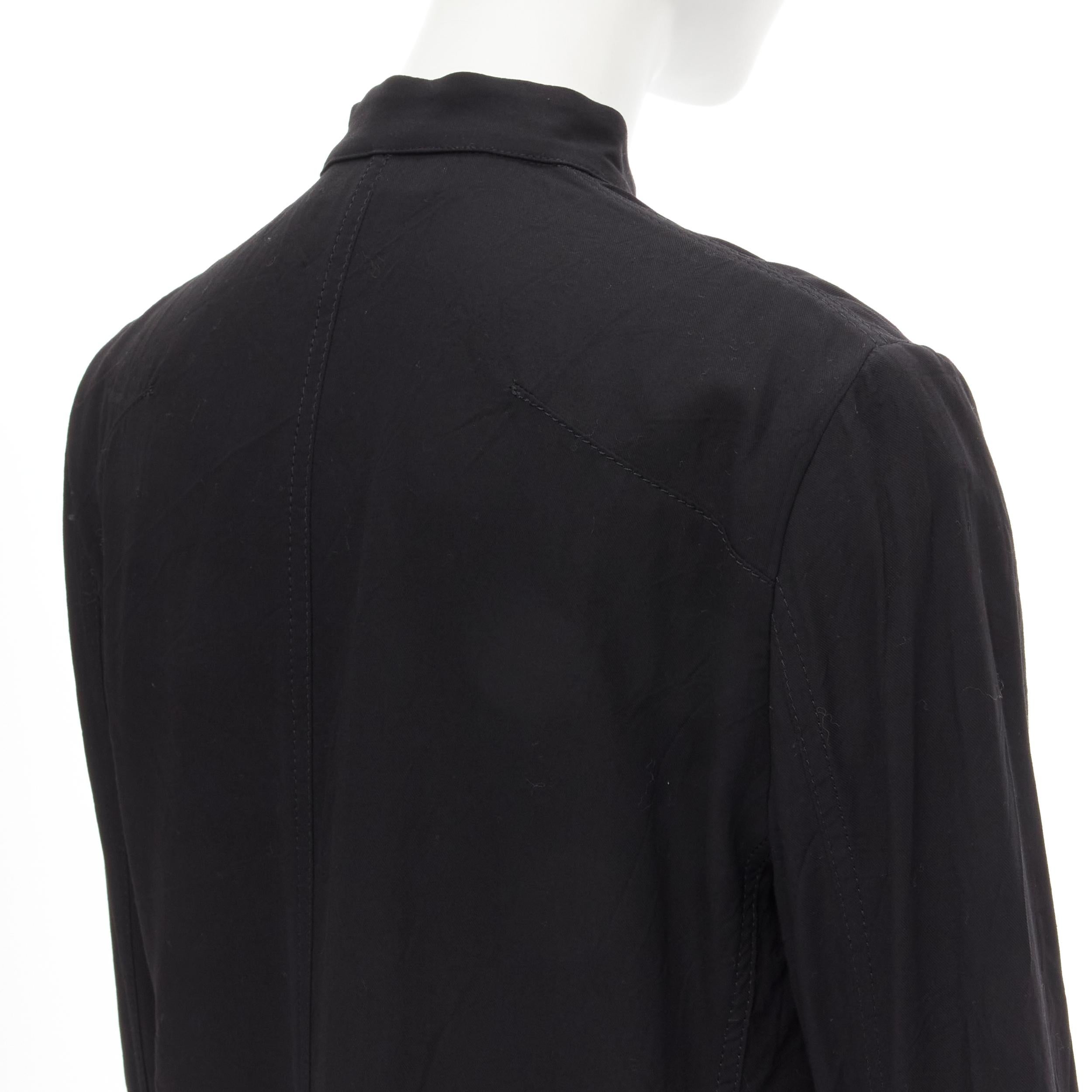 HAIDER ACKERMANN black cotton flap pockets red mandarin collar jacket FR34 XS For Sale 3