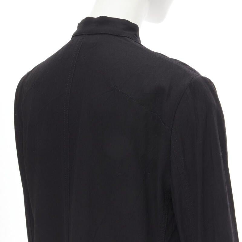 HAIDER ACKERMANN black cotton flap pockets red mandarin collar jacket FR34 XS For Sale 3