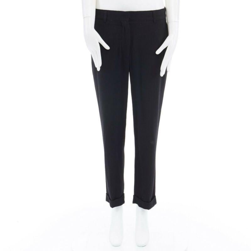 HAIDER ACKERMANN pantalón slim leg de lana polar negra FR36 32