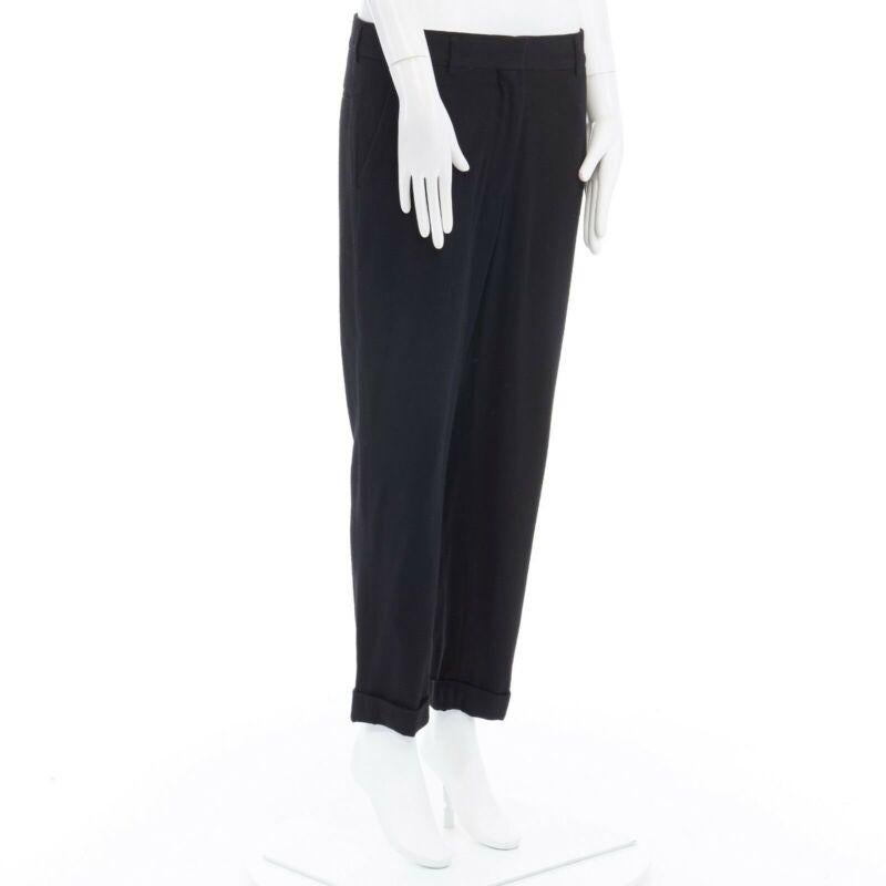 HAIDER ACKERMANN pantalones slim leg de lana polar negra FR36 32 Negro en venta
