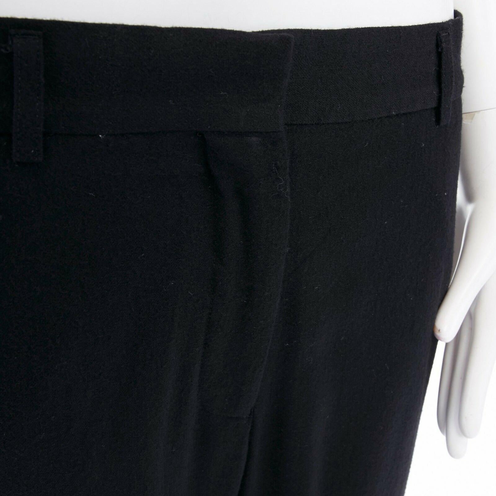 HAIDER ACKERMANN black fleece wool slim leg casual trousers pants FR36 32