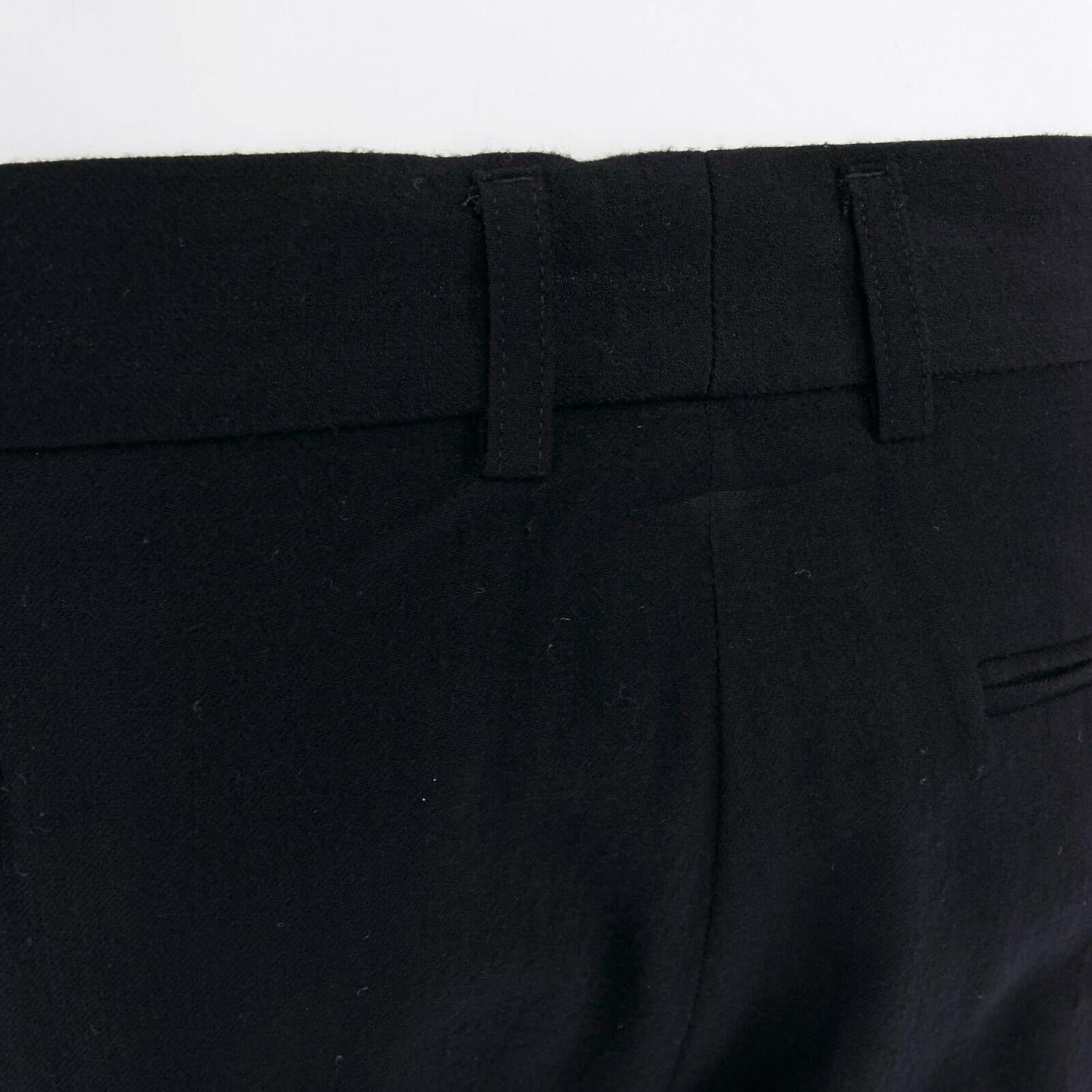 HAIDER ACKERMANN black fleece wool slim leg casual trousers pants FR36 32