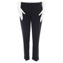 HAIDER ACKERMANN pantalones slim leg de lana polar negra FR36 32
