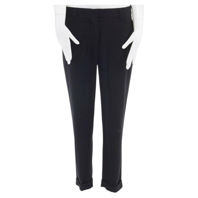 Pre-owned Haider Ackermann Black Fleece Wool Slim Leg Casual Trousers Pants Fr36 32"