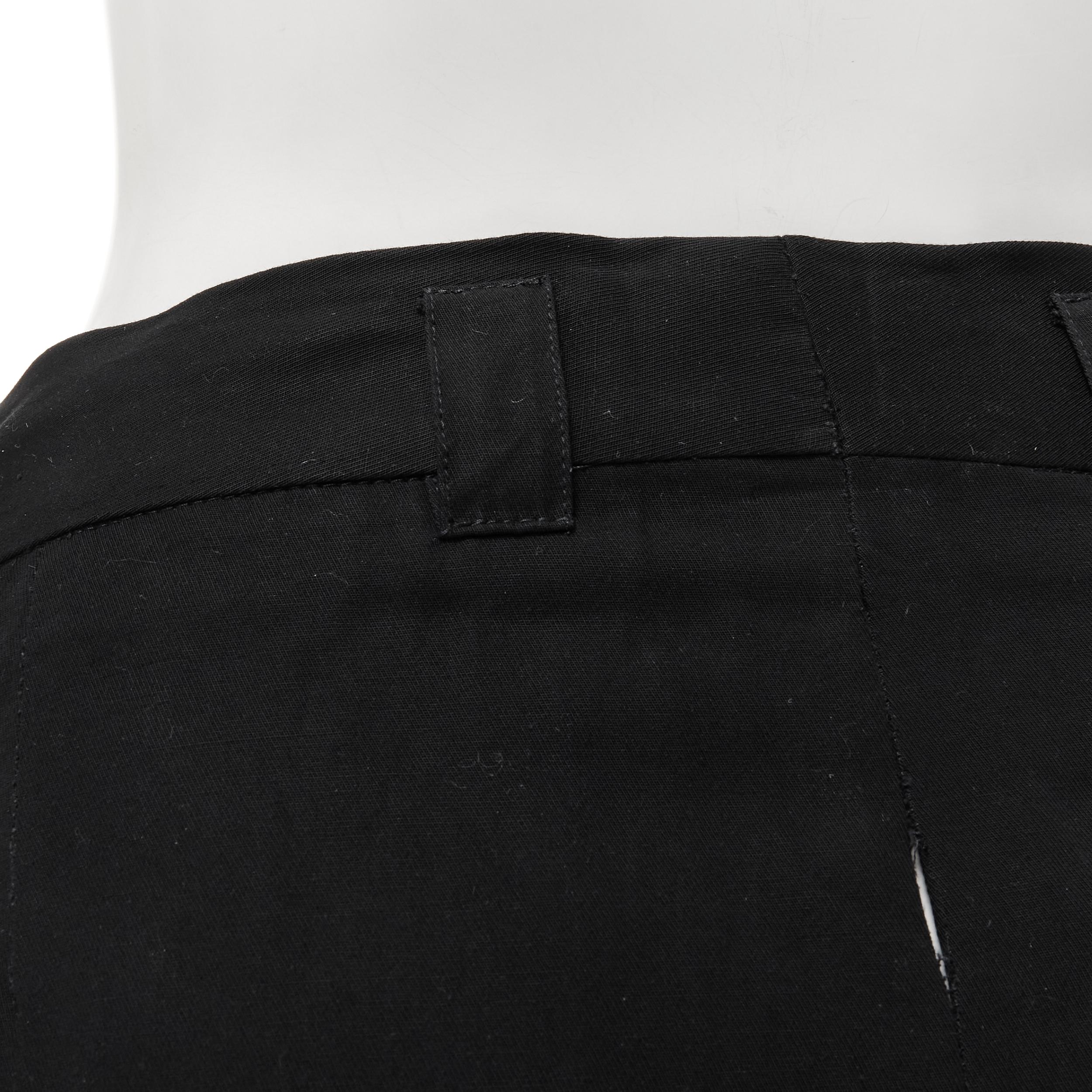 HAIDER ACKERMANN black rayon grosgrain stripe cropped trousers FR40 5