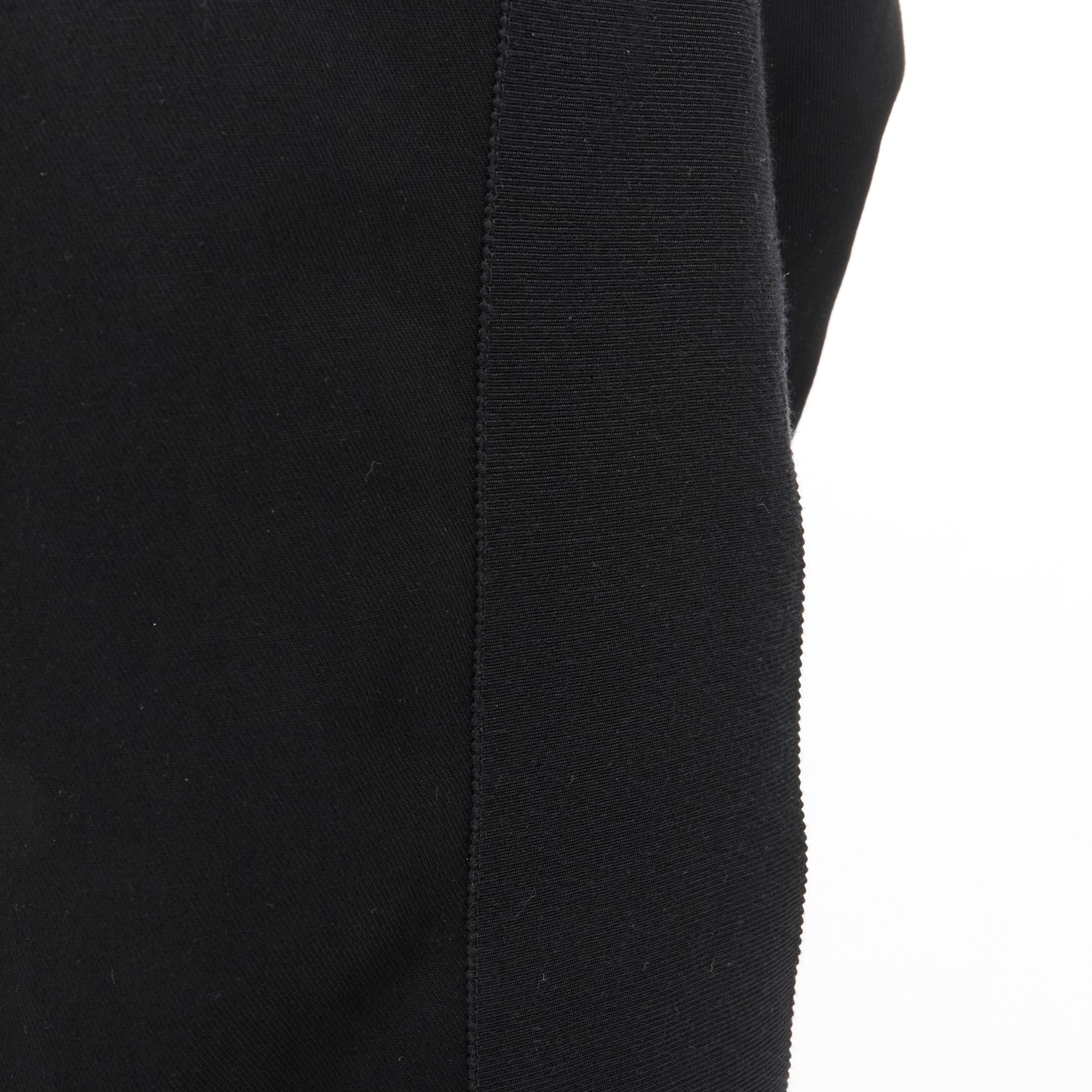 HAIDER ACKERMANN black rayon grosgrain stripe cropped trousers FR40 2