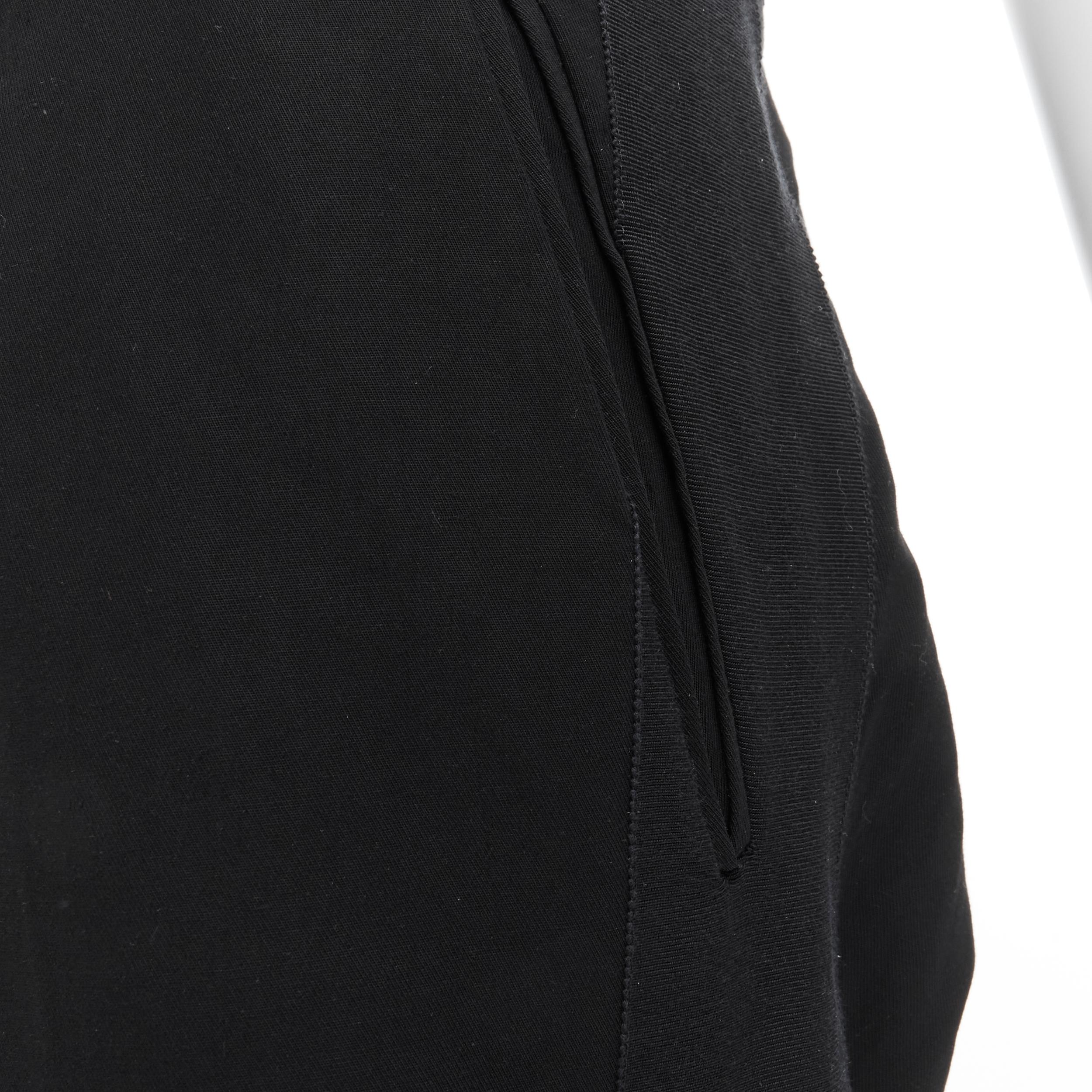 HAIDER ACKERMANN black rayon grosgrain stripe cropped trousers FR40 3