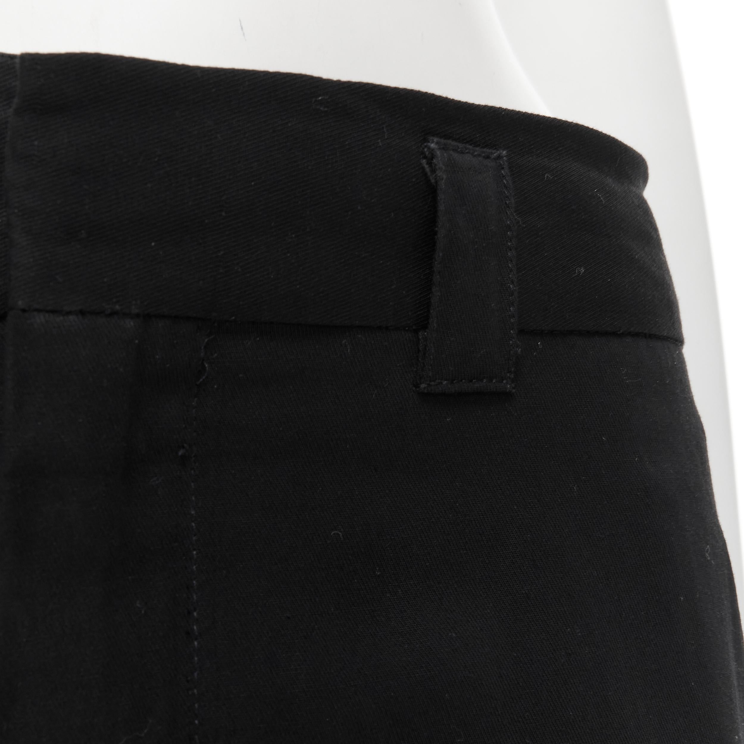 HAIDER ACKERMANN black rayon grosgrain stripe cropped trousers FR40 4
