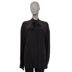 HAIDER ACKERMANN black silk OVERSIZED PUSSY BOW Blouse Shirt 38 S