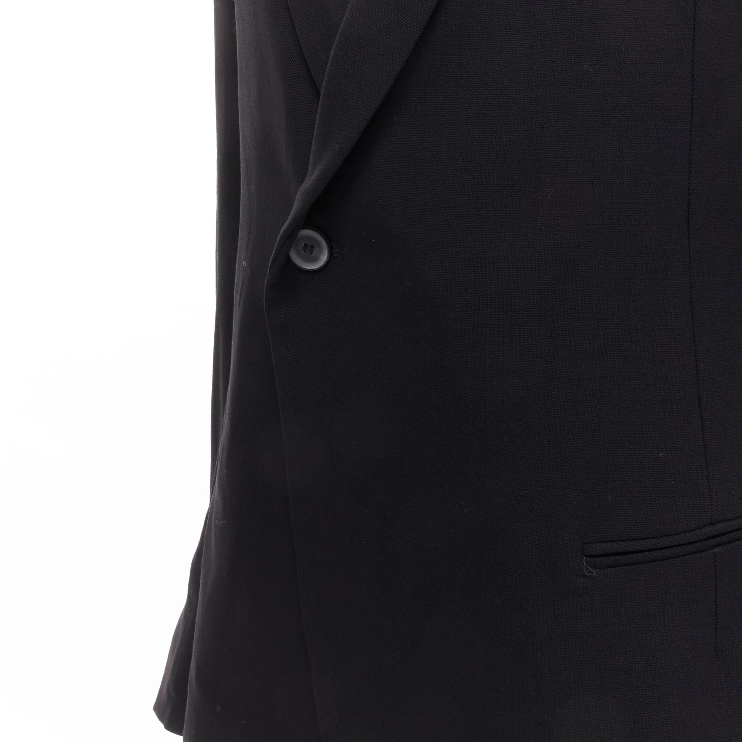 HAIDER ACKERMANN black virgin wool blend shawl collar blazer jacket S 2