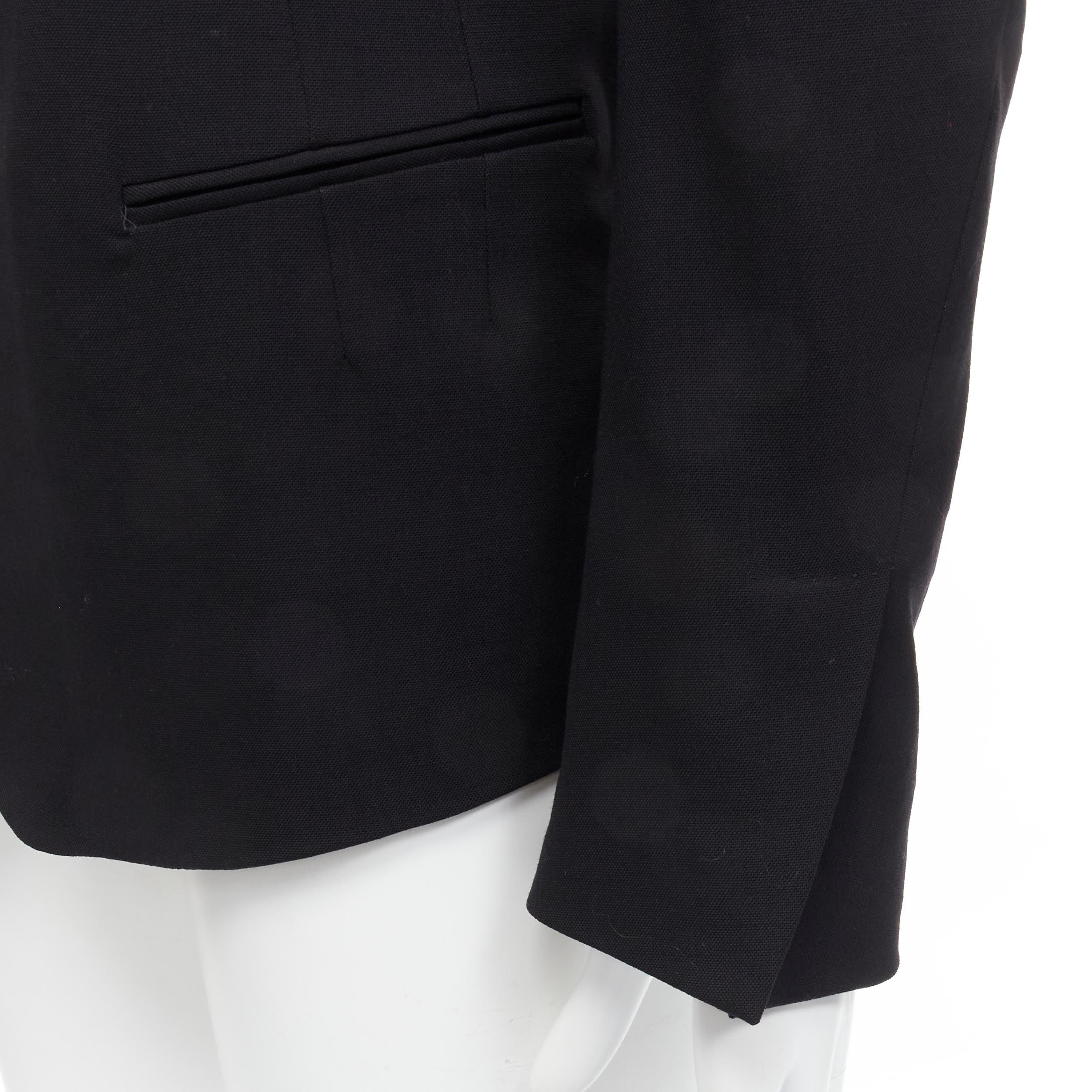 HAIDER ACKERMANN black virgin wool blend shawl collar blazer jacket S 3