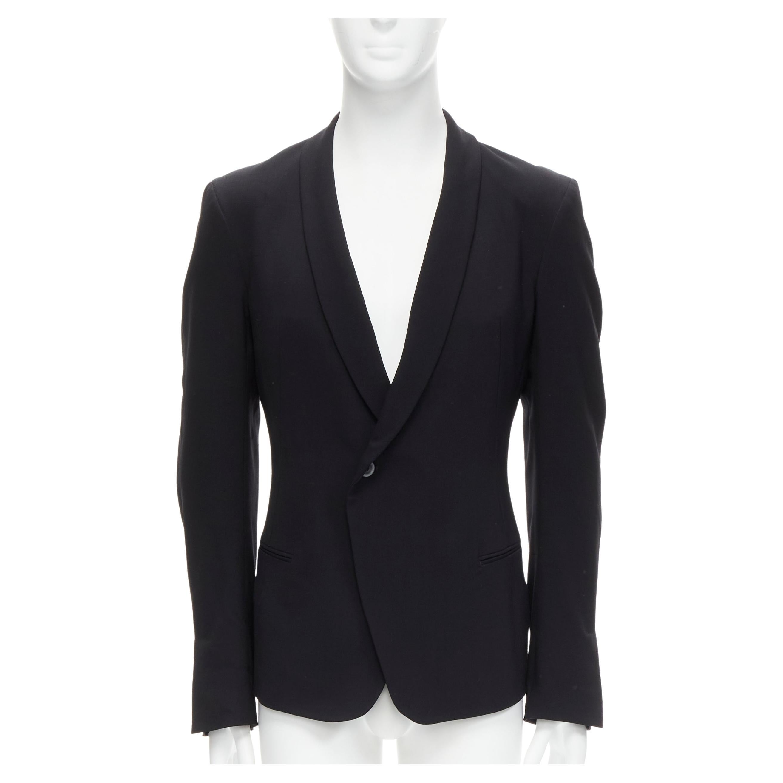 HAIDER ACKERMANN black virgin wool blend shawl collar blazer jacket S