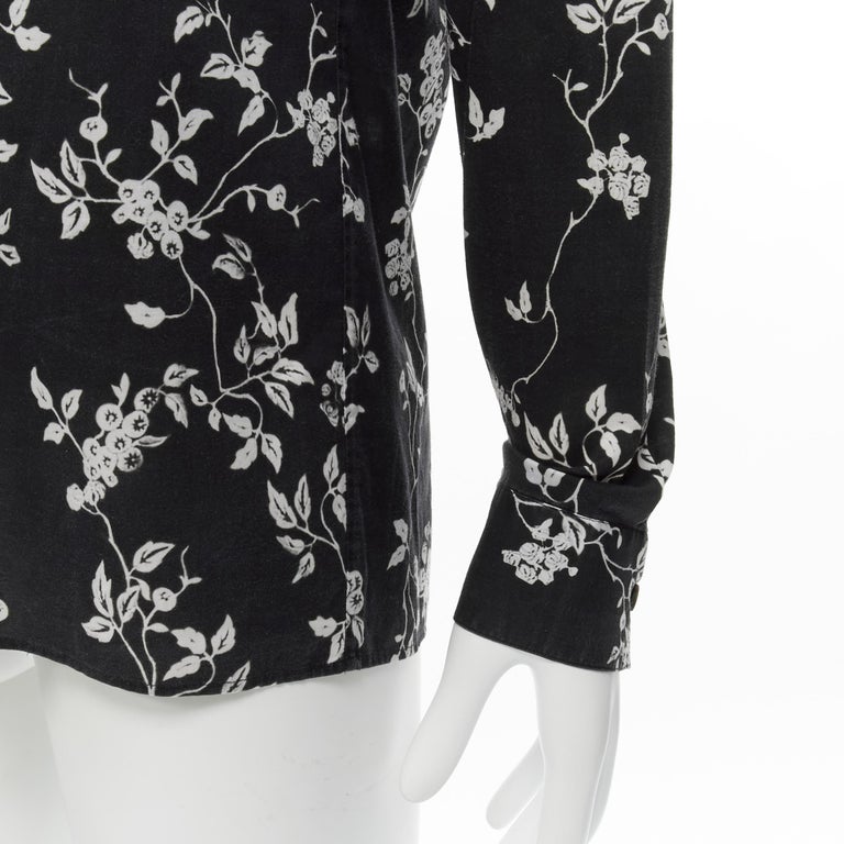 Haider Print HAIDER ACKERMANN black white floral print long sleeve cotton shirt S ...