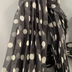 HAIDER ACKERMANN Black White Polka Dot Silk Scarves