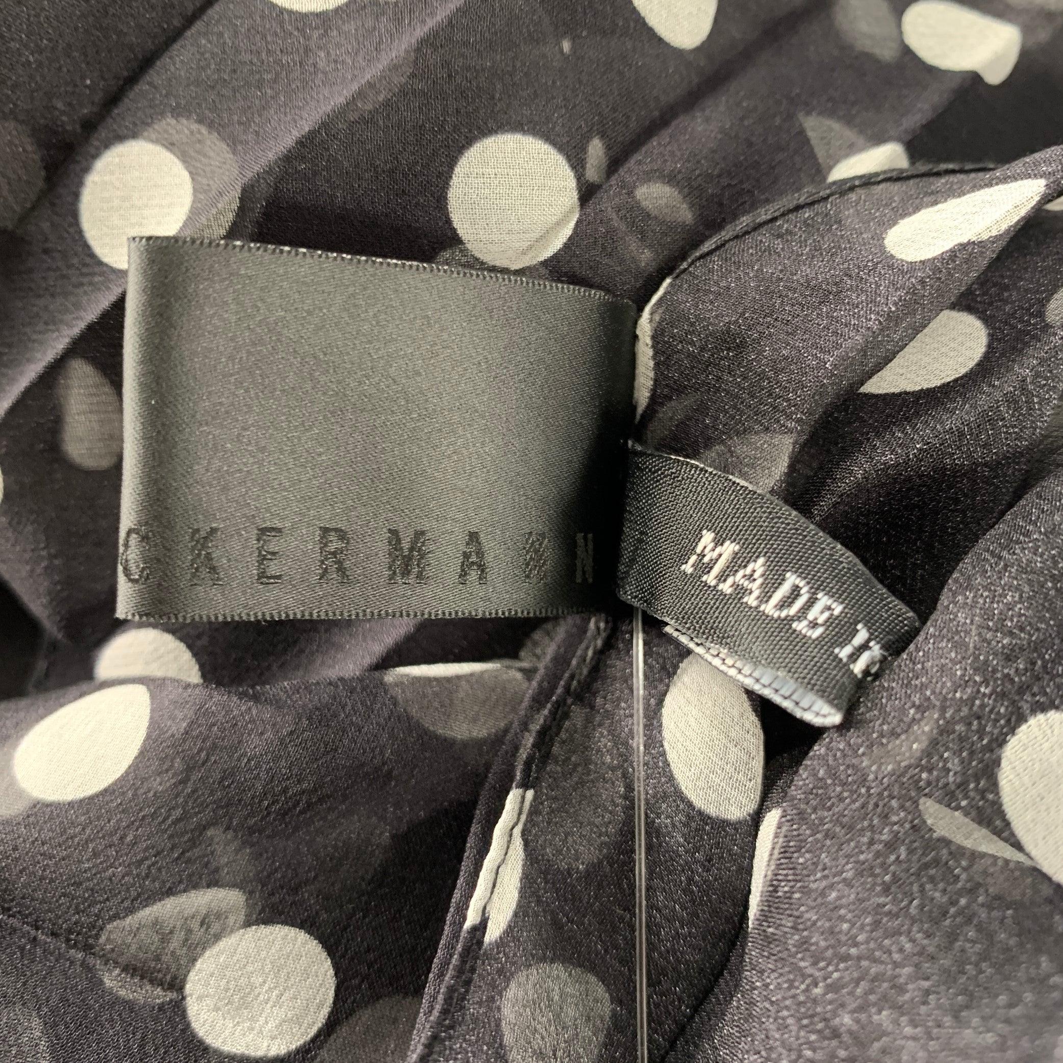 Men's HAIDER ACKERMANN Black White Polka Dot Silk Scarves For Sale