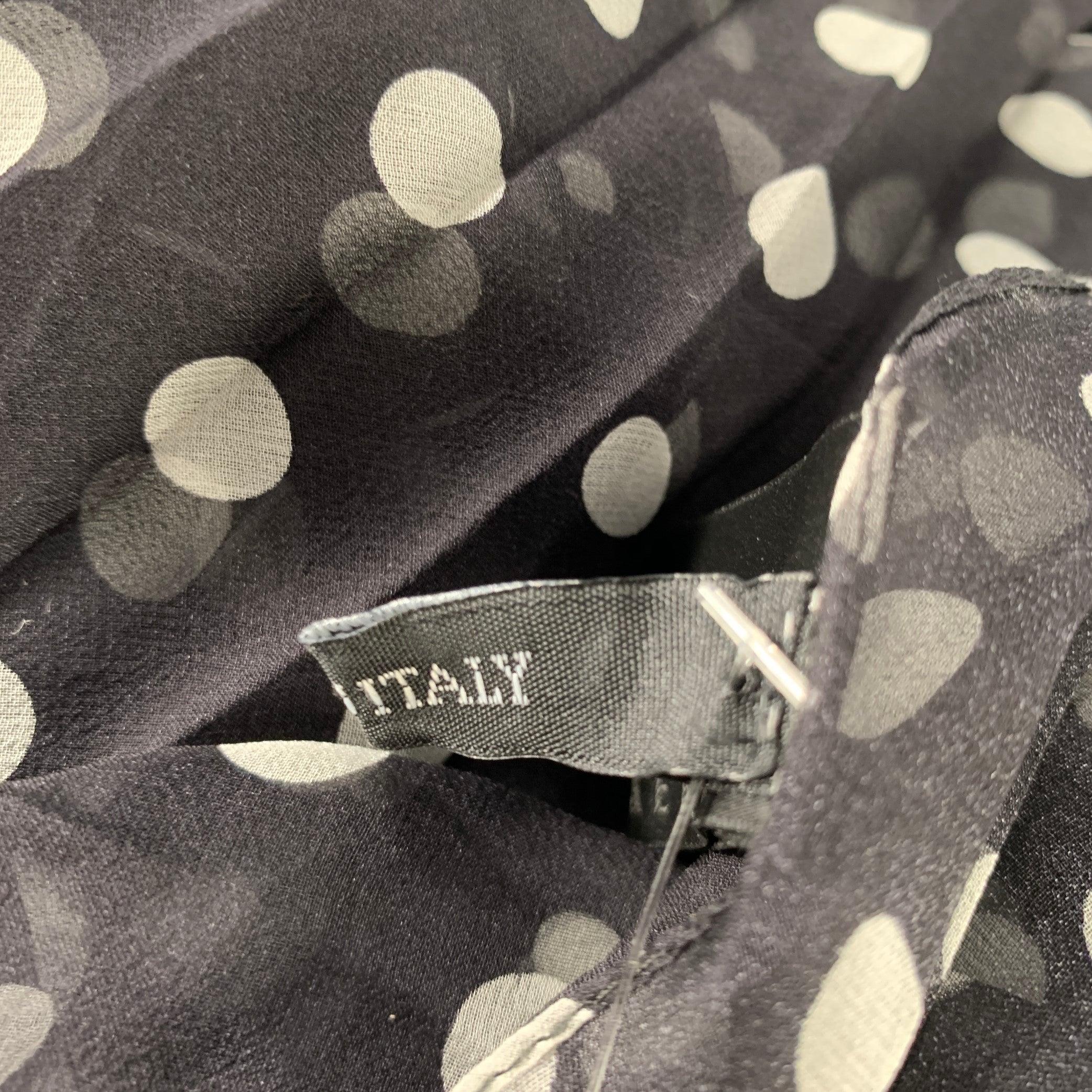 HAIDER ACKERMANN Black White Polka Dot Silk Scarves For Sale 1