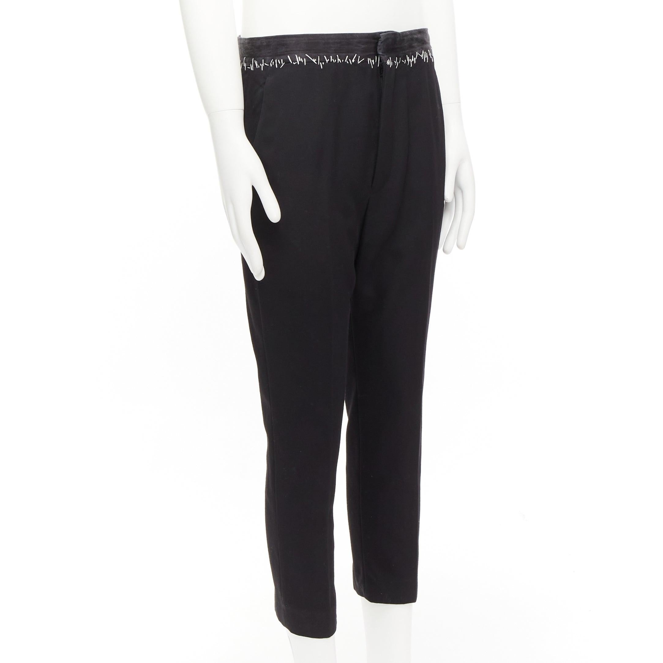 HAIDER ACKERMANN black wool cotton white topstitch waist dress pants EU38 M
Reference: CNLE/A00279
Brand: Haider Ackermann
Material: Virgin Wool, Cotton
Color: Black
Pattern: Solid
Closure: Zip Fly
Lining: Black Fabric
Made in: