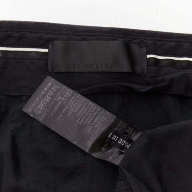 HAIDER ACKERMANN black  wool cotton white topstitch waist dress pants EU38 M For Sale 3