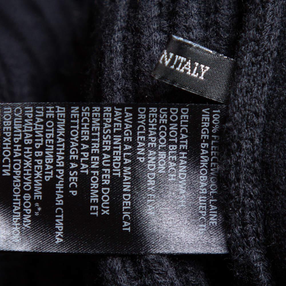 Women's Haider Ackermann Black Wool Knit Collared Zip Front Oversized Long Cardigan XXS For Sale
