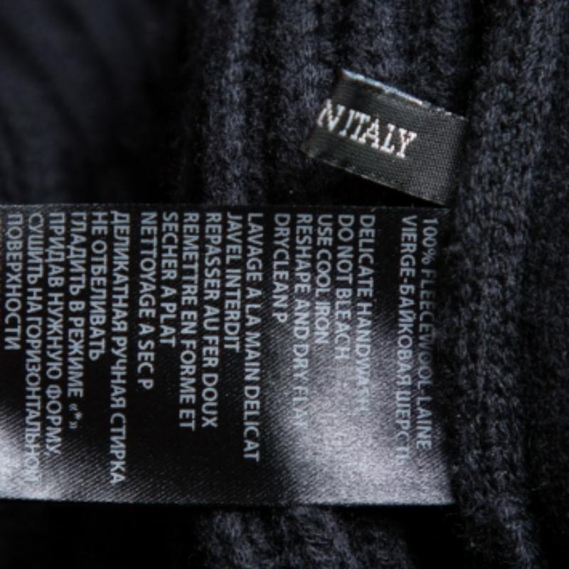 Haider Ackermann Black Wool Knit Collared Zip Front Oversized Long Cardigan XXS For Sale 2
